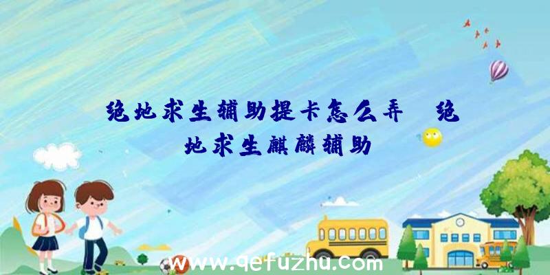 「绝地求生辅助提卡怎么弄」|绝地求生麒麟辅助